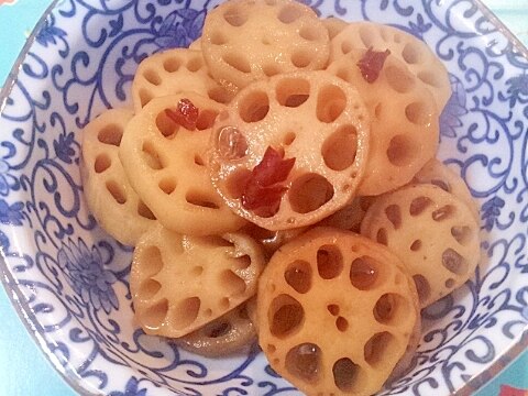 イカがないのに イカ風味の蓮根の煮物！